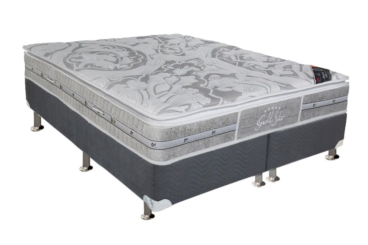 Cama Box CRC +Colchão Molas LátexPlush Castor