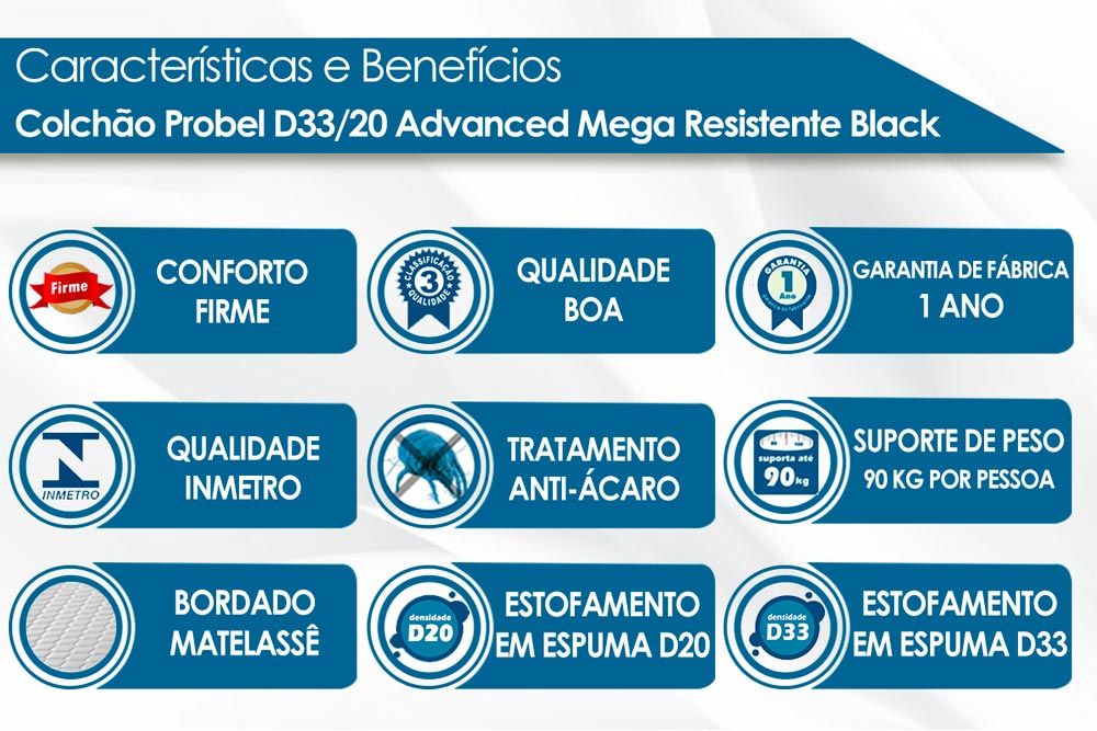 Cama Box CRC +Colchão D33 Advanced Mega Probel
