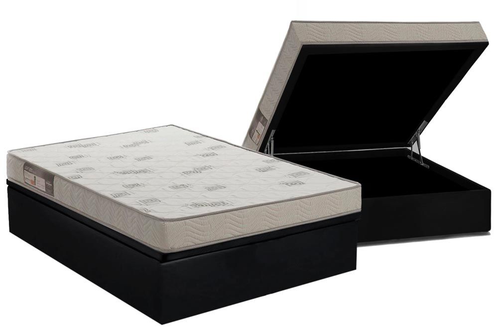 Cama Box Baú CRC +Colchão Espuma D23 Light Ortobom