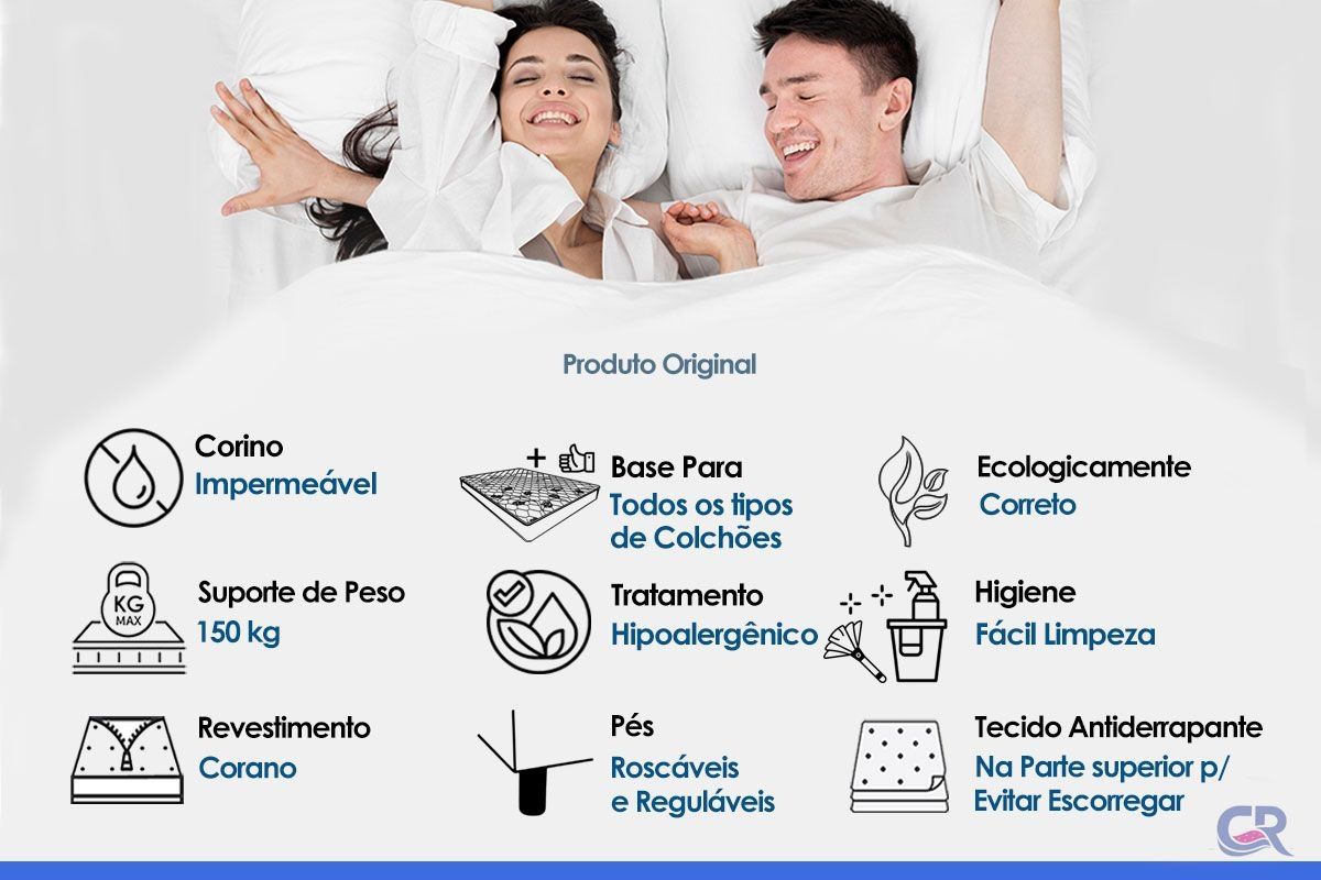 Cama Box CRC +Colchão Espuma D33 Light Ortobom