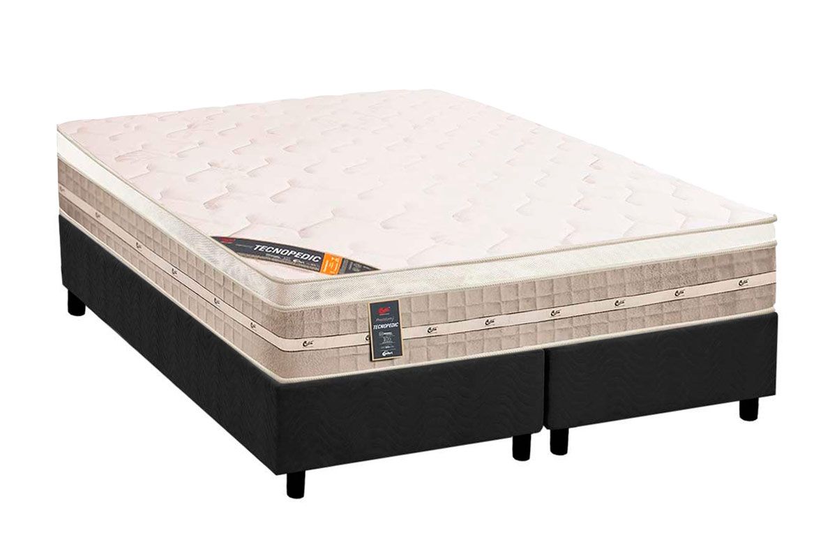 Cama Box CRC +Colchão Molas Premium Castor