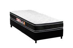 Cama Box Filhão +Colchão Espuma D33 Black White Castor
