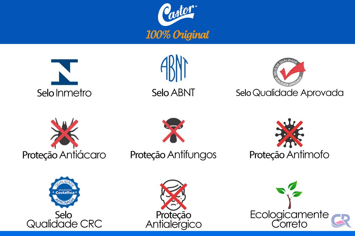 Cama Box CRC +Colchão Espuma D33 Black White Castor