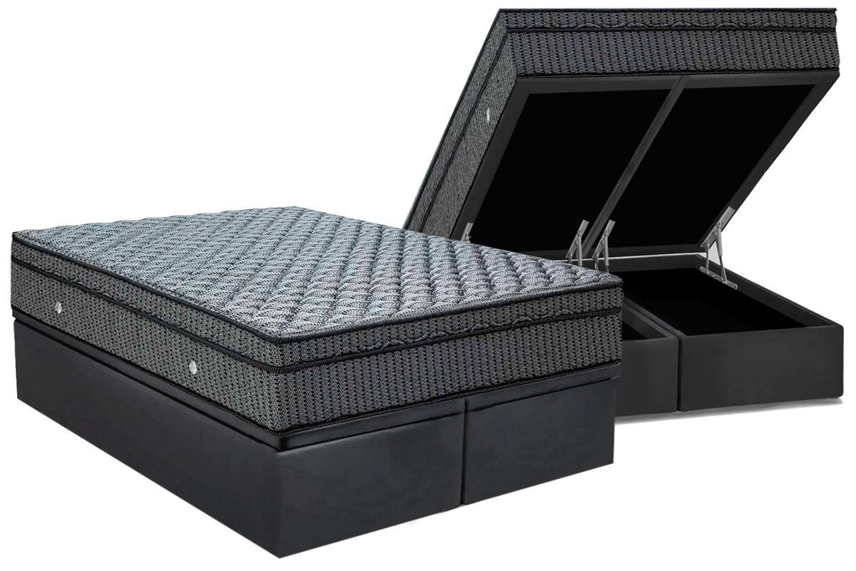 Cama Box Baú CRC +Colchão Molas Orthotel Luxo Ortobom