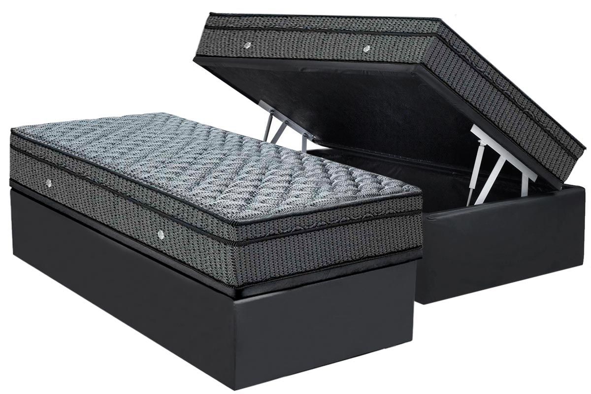 Cama Box Baú CRC +Colchão Molas Orthotel Luxo Ortobom