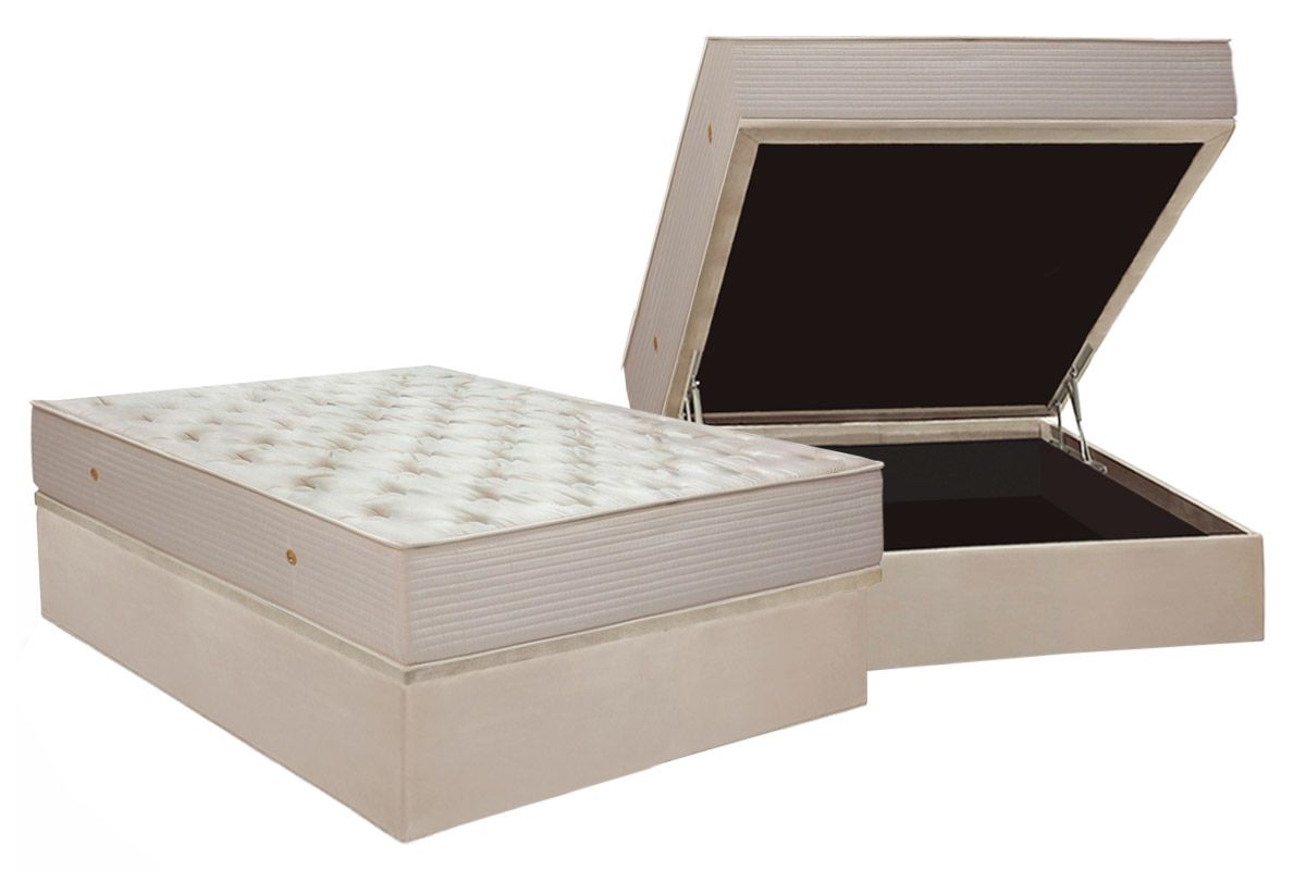 Cama Box Baú CRC +Colchão Molas Orthotel SLX Ortobom