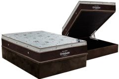 Cama Box Baú Filhão +Colchão Molas Sleep King Ortobom