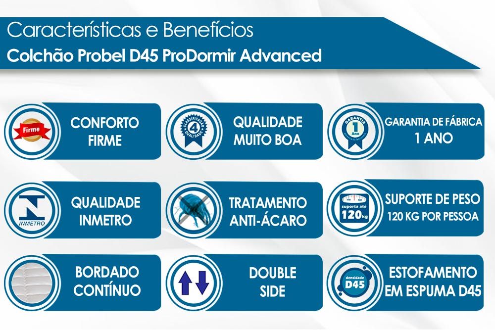 Cama Box CRC +Colchão Espuma D45 Advanced Probel