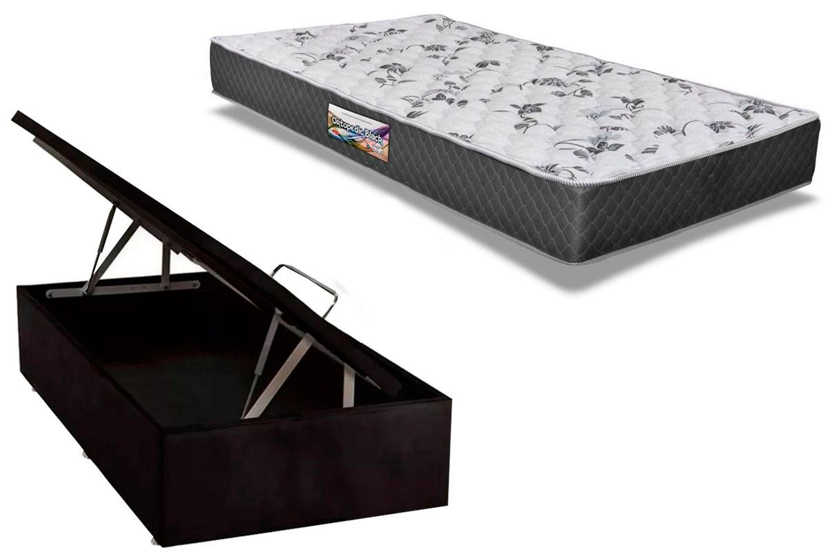 Cama Box Baú CRC +Colchão Ortopédico Ortopedic Herval