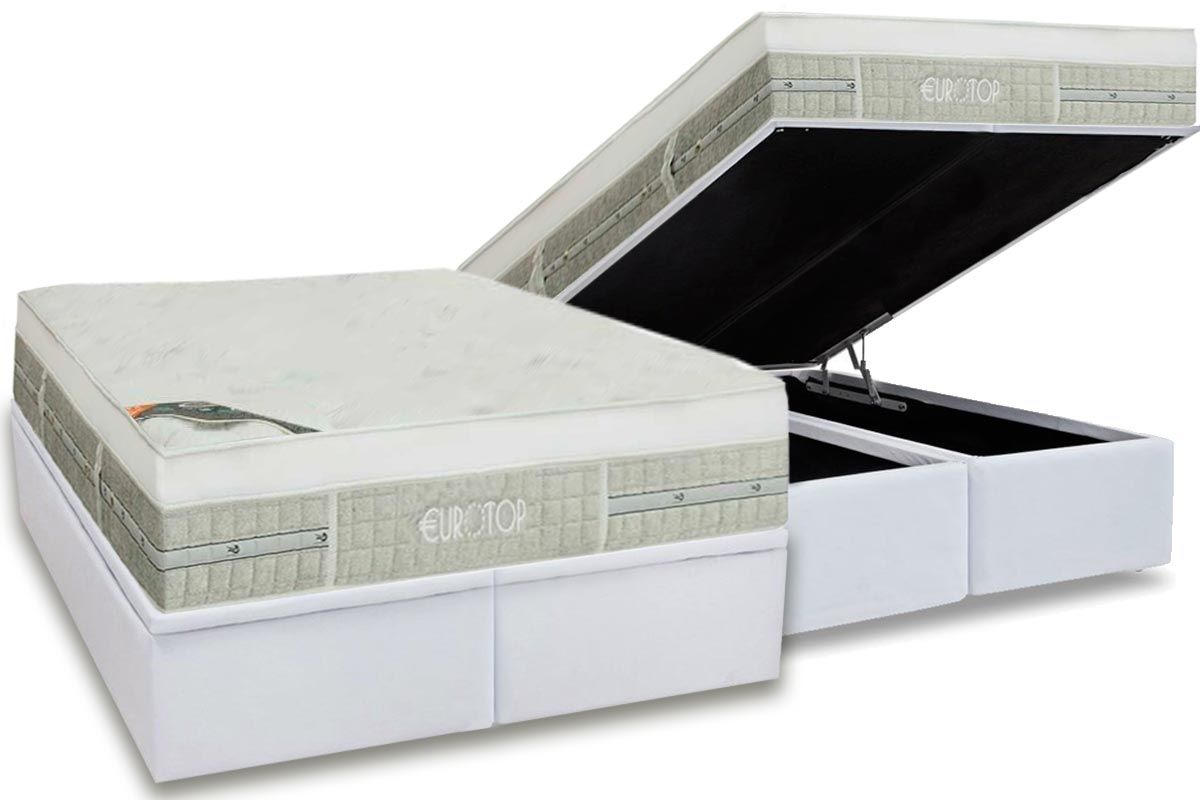 Cama Box Baú CRC +Colchão Molas Summer/Winter Castor