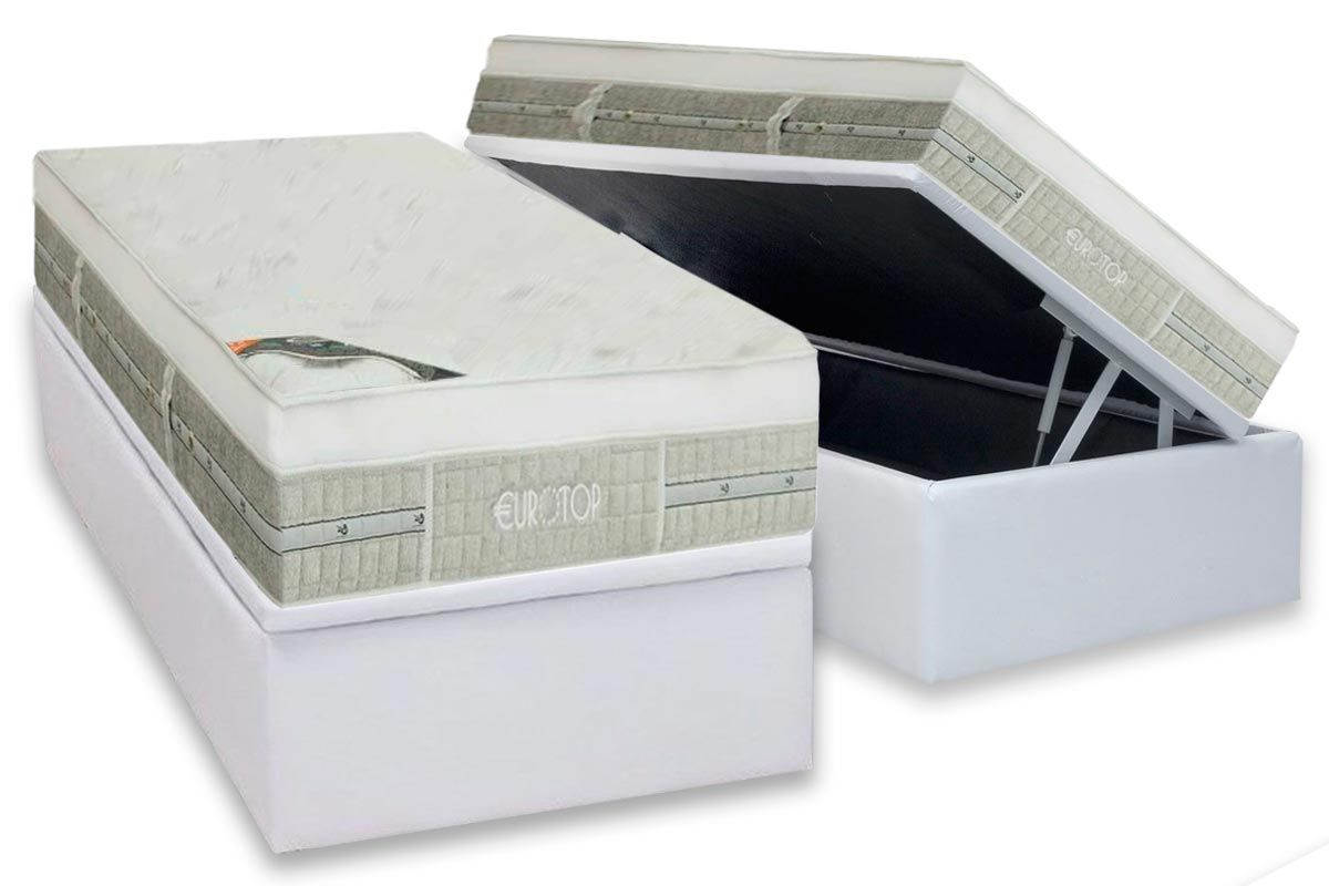 Cama Box Baú CRC +Colchão Molas Summer/Winter Castor