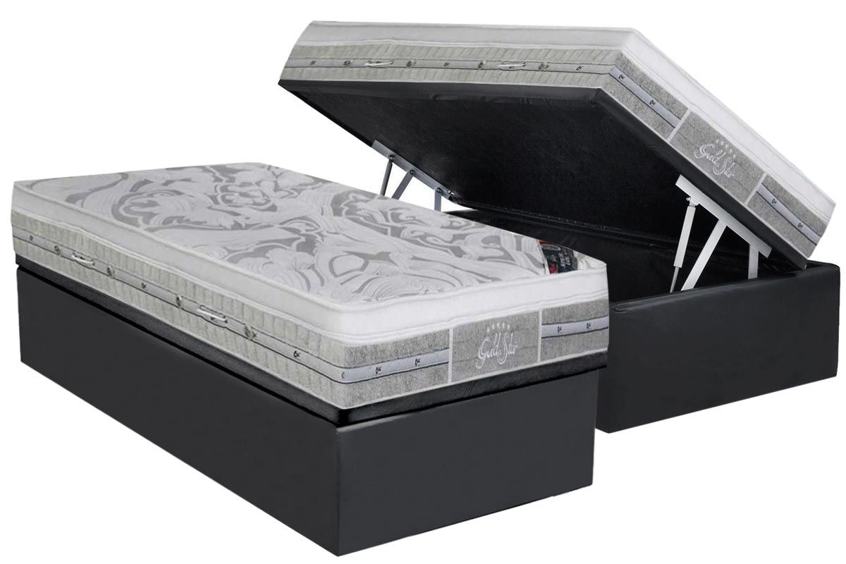 Cama Box Baú CRC +Colchão Molas G Star SLX Castor