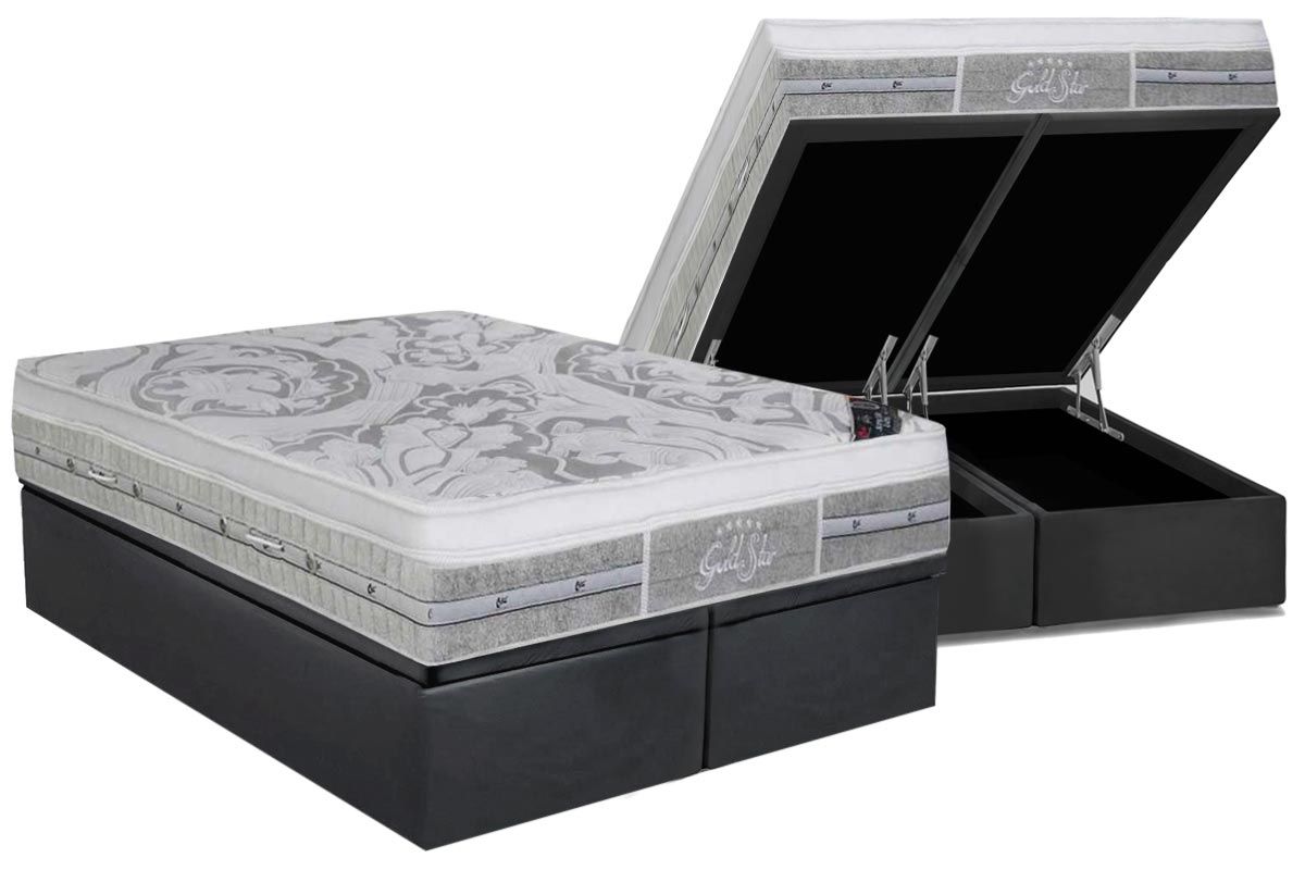 Cama Box Baú CRC +Colchão Molas G Star SLX Castor
