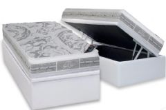 Cama Box Baú Filhão +Colchão Molas LátexPlush Castor