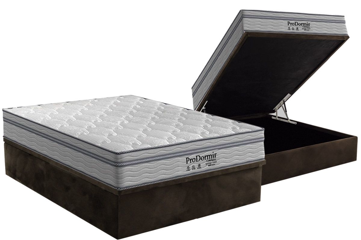 Cama Box Baú CRC +Colchão Molas Springs Luxo Probel