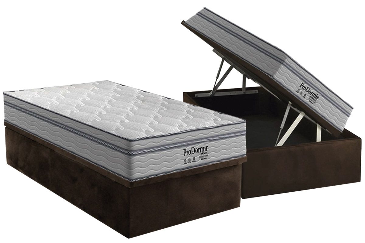 Cama Box Baú CRC +Colchão Molas Springs Luxo Probel