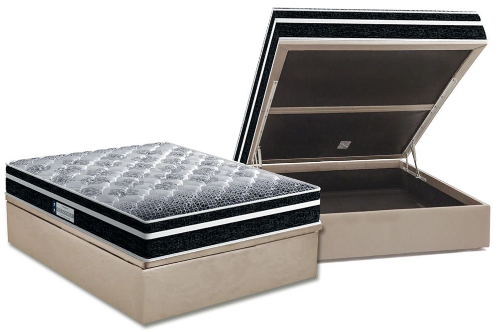 Cama Box Baú CRC +Colchão Ortopédico Tech1500 Probel