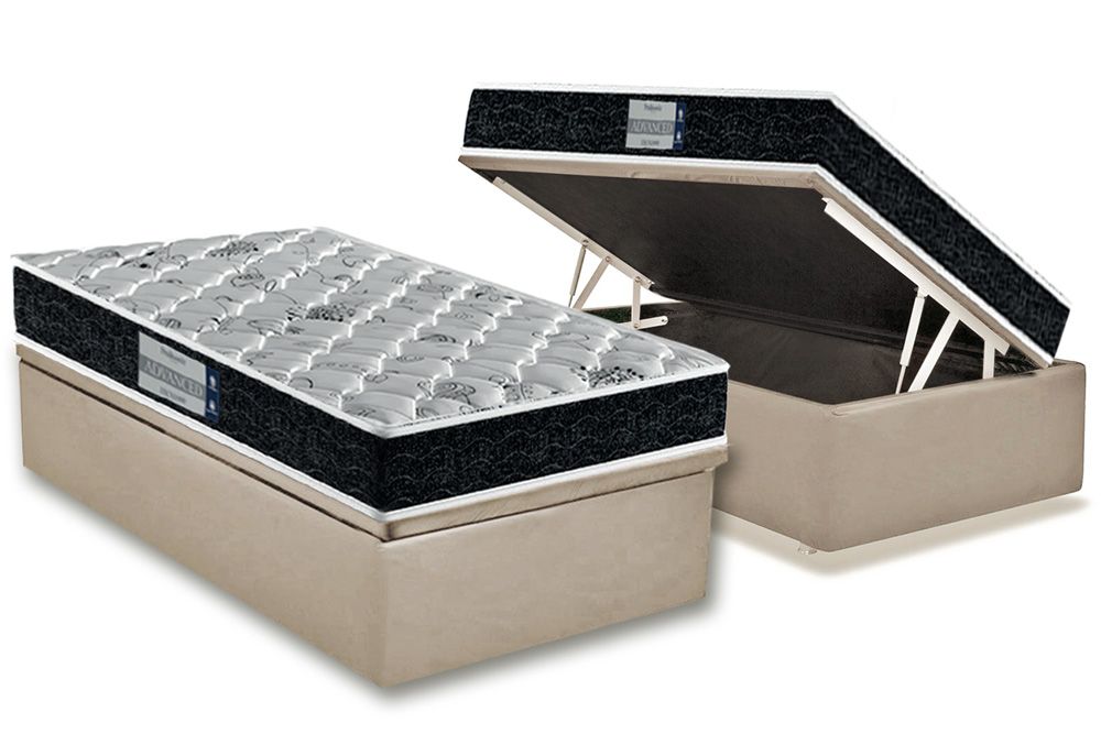 Cama Box Baú CRC +Colchão Ortopédico Tech2000 Probel
