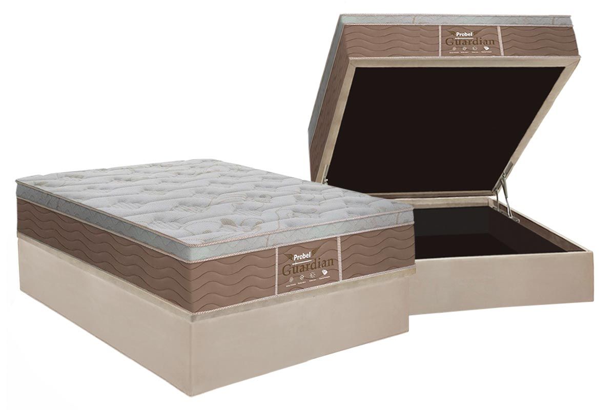 Cama Box Baú CRC +Colchão Molas Guardian Probel