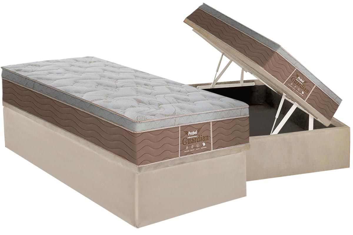 Cama Box Baú CRC +Colchão Molas Guardian Probel