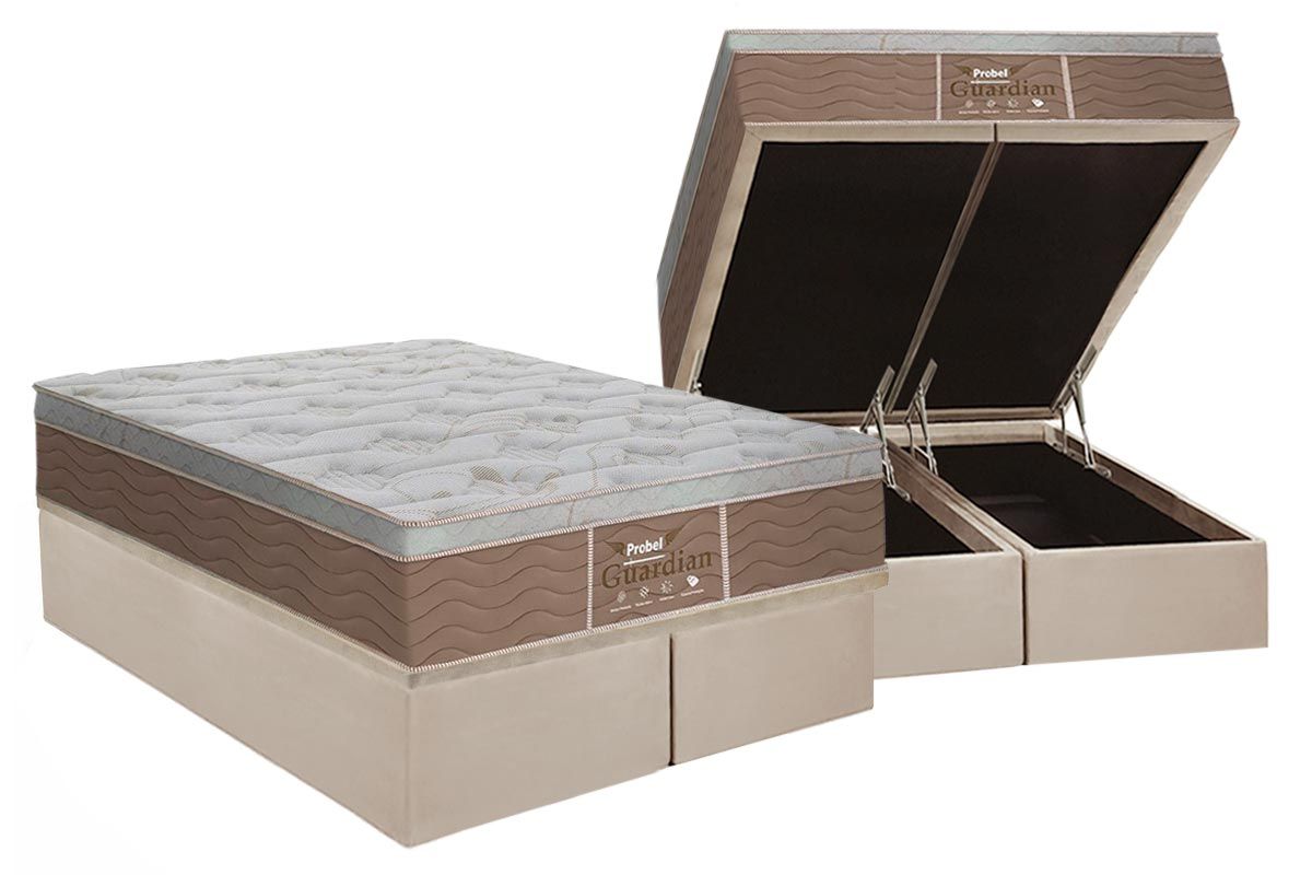 Cama Box Baú CRC +Colchão Molas Guardian Probel