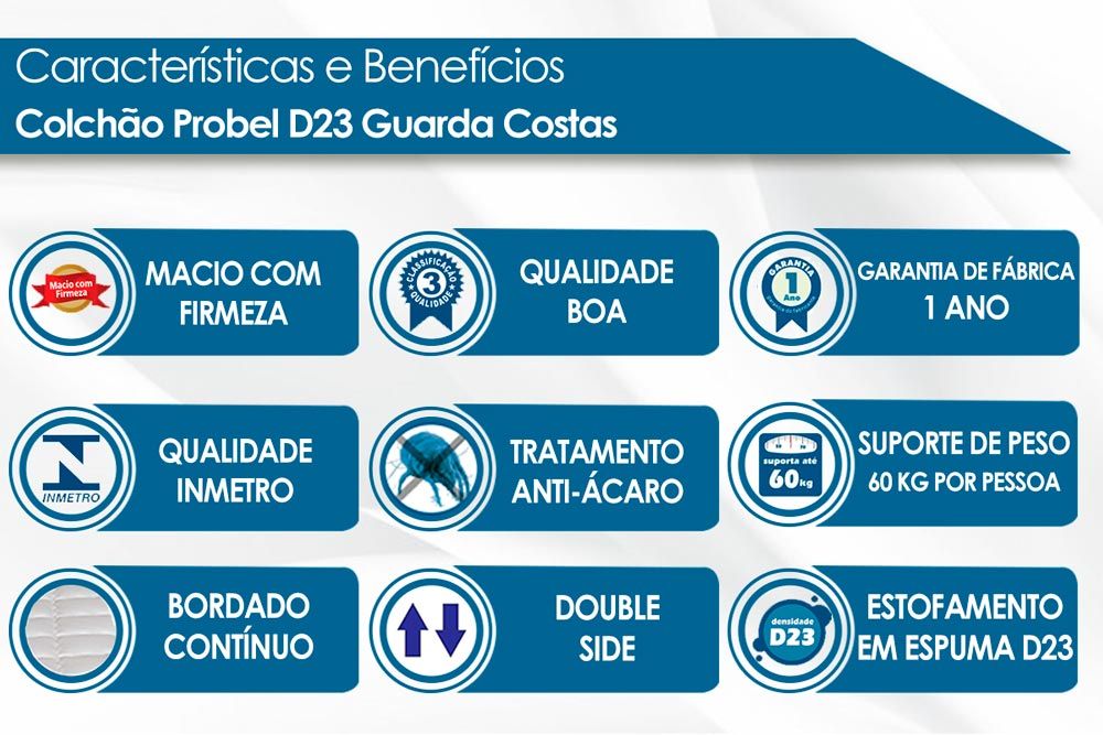 Cama Box Baú CRC +Colchão D23 Guarda Costas Probel