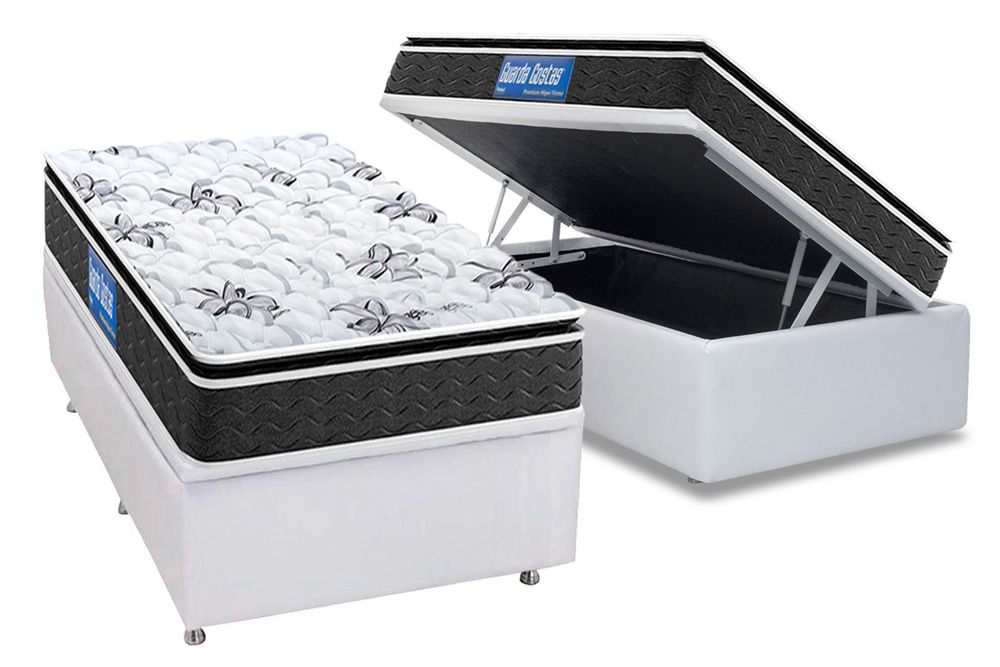 Cama Box Baú CRC +Colchão Ortopédico Hiper Probel