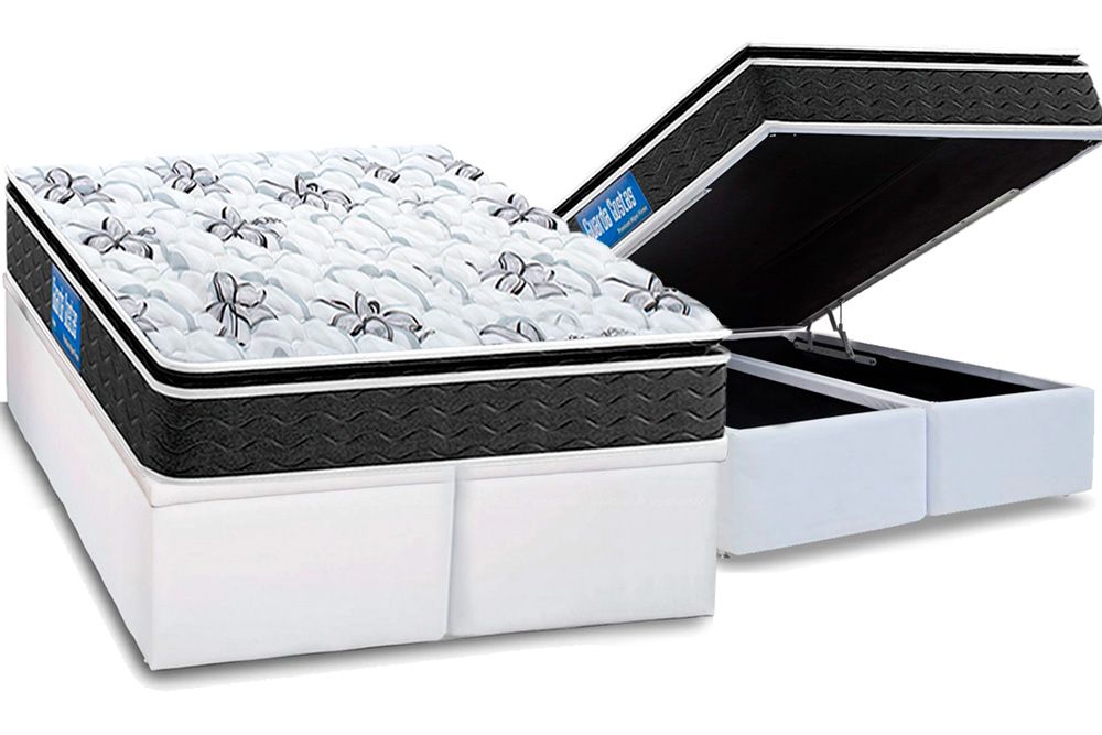 Cama Box Baú CRC +Colchão Ortopédico Hiper Probel