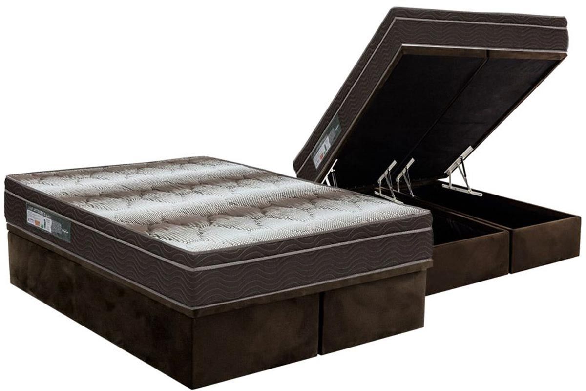 Cama Box Baú CRC +Colchão Ortopédico Light Ortobom