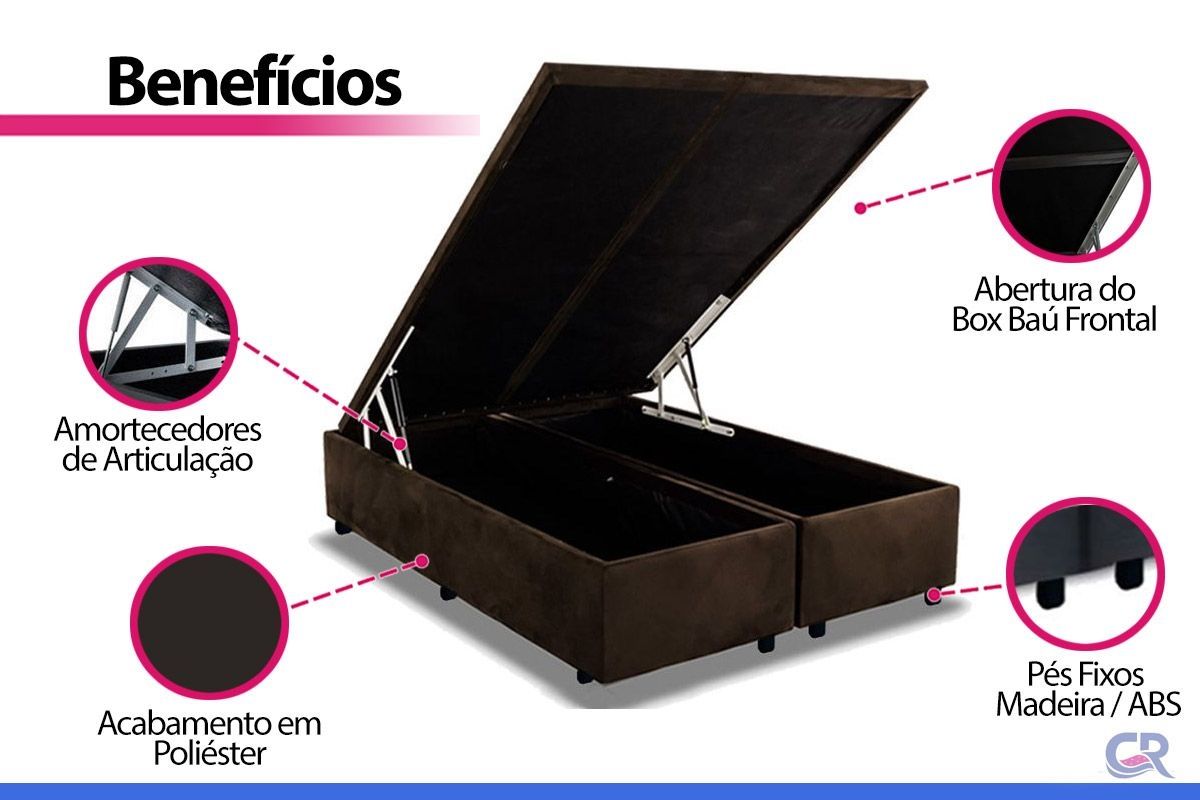 Cama Box Baú CRC +Colchão Ortopédico Light Ortobom