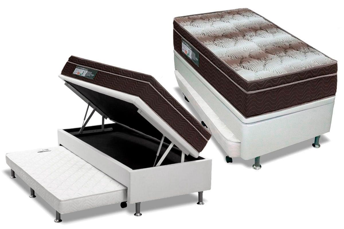 Cama Baú c/Aux CRC +Colchão Ortopédico Light Ortobom