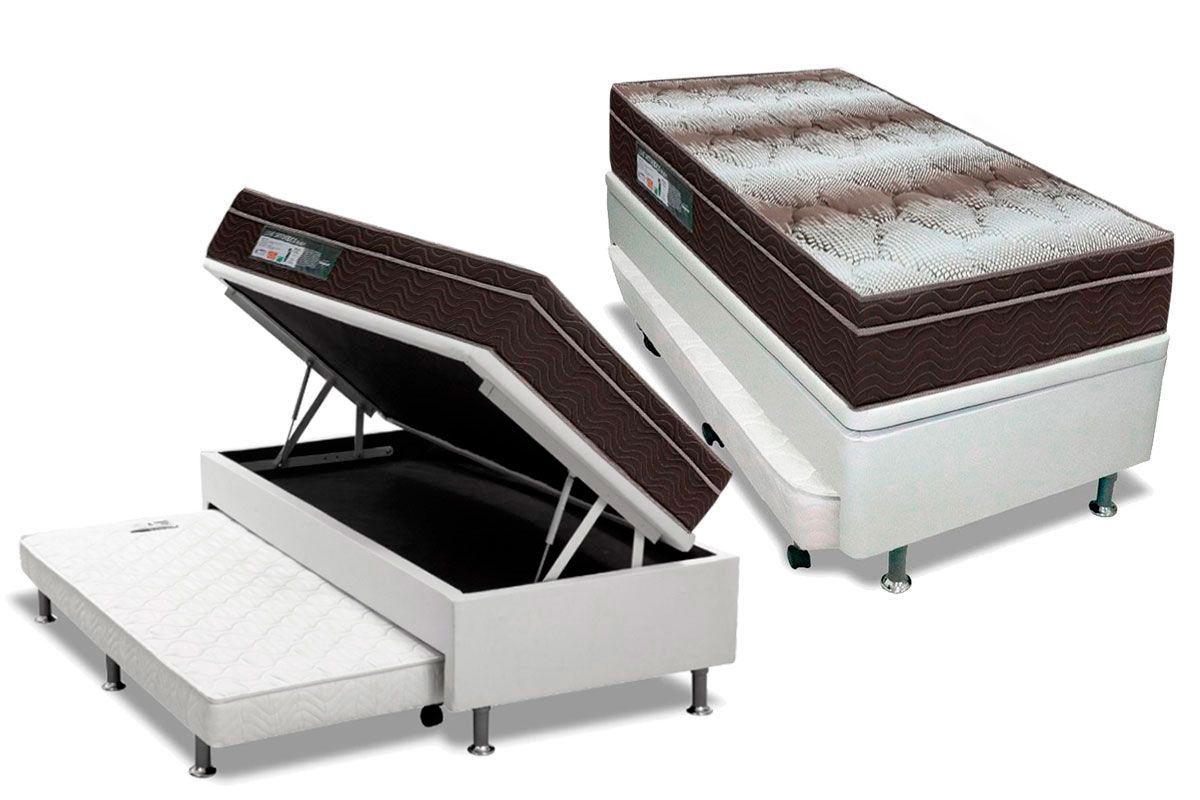 Cama Baú c/Aux CRC +Colchão Ortopédico Light Ortobom