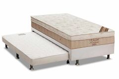 Cama Box c/Aux Filhão +Colchão Molas Elegant Ortobom