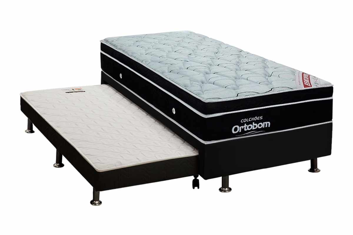 Cama Box c/Aux CRC +Colchão Molas Elegant Ortobom