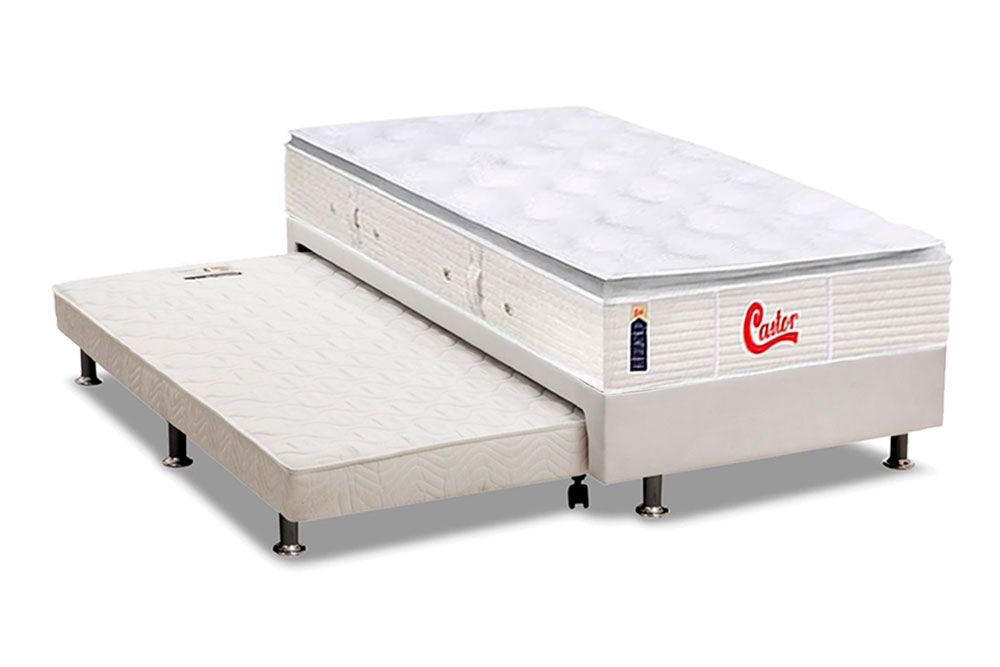 Cama Box c/Aux CRC +Colchão Molas Vitagel SLX Castor