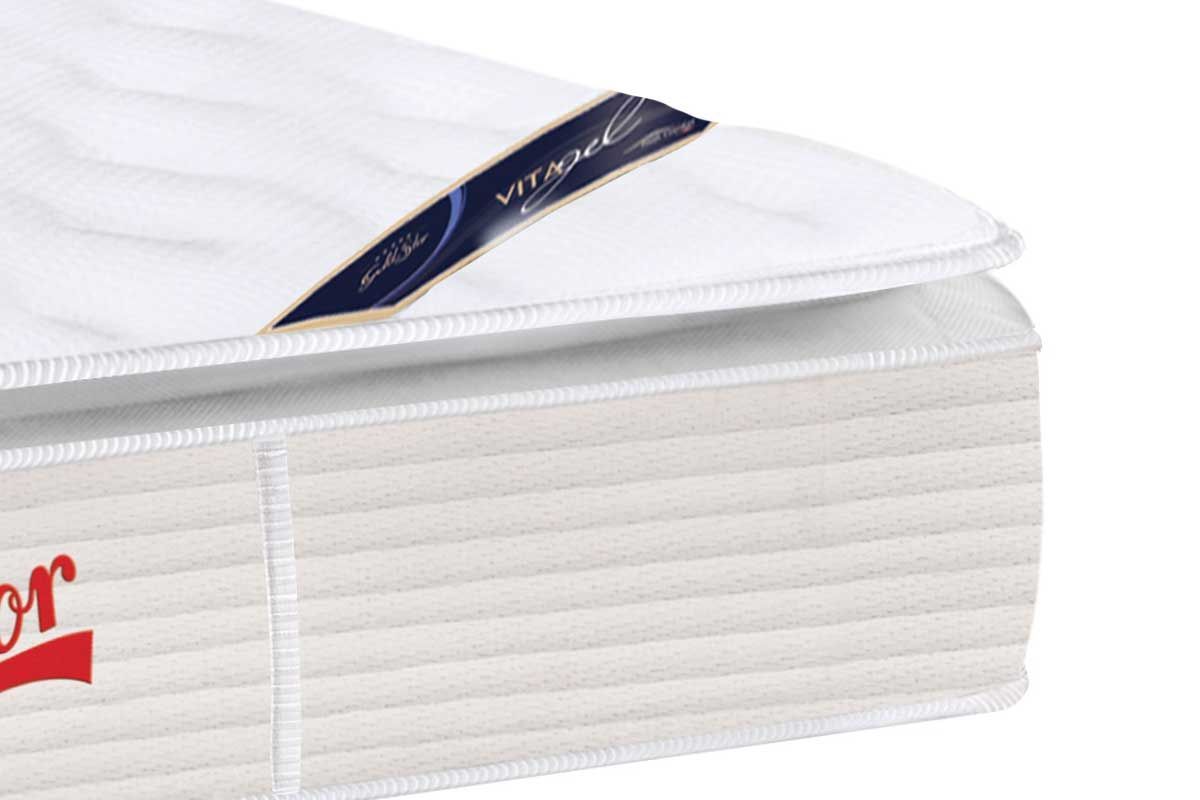 Cama Box c/Aux CRC +Colchão Molas Vitagel SLX Castor
