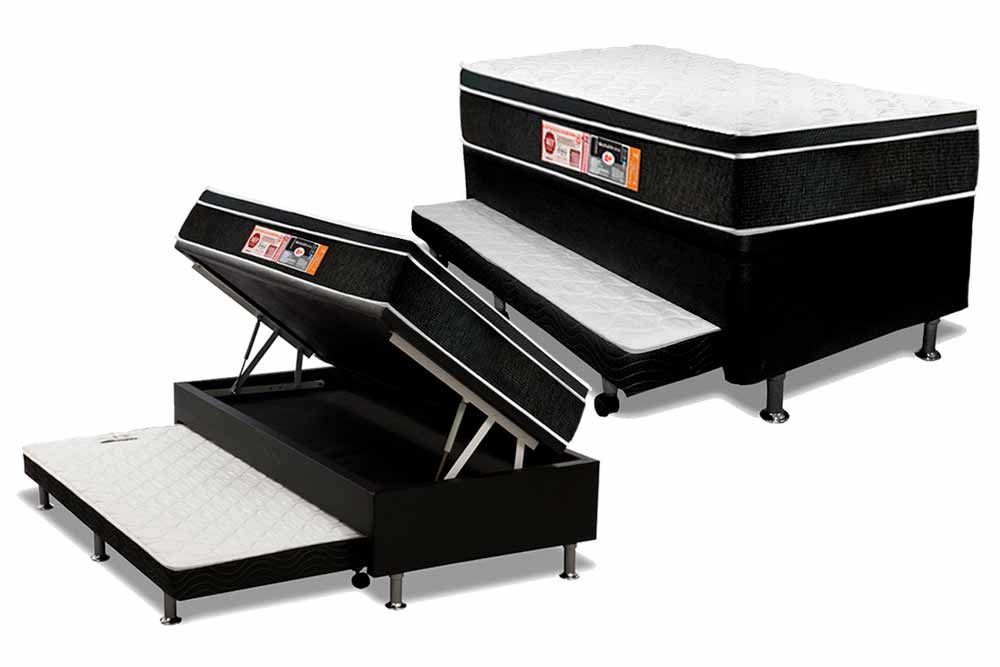 Cama Baú c/Aux CRC +Colchão D33 Castor