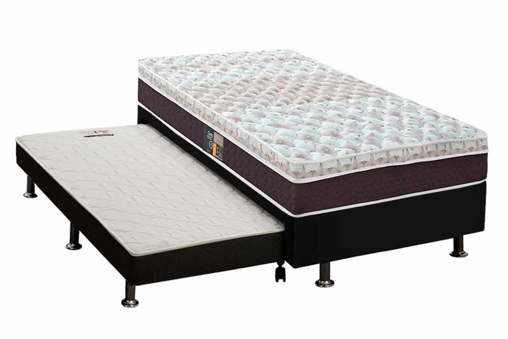 Cama Box c/Aux CRC +Colchão Molas Class HD Castor