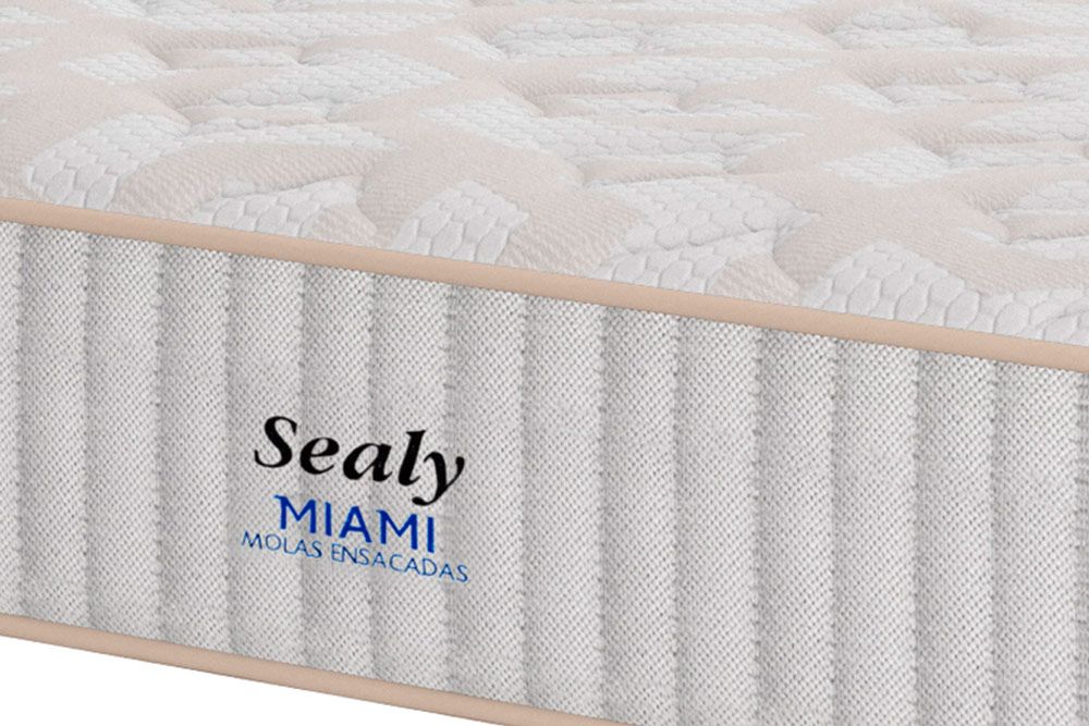 Cama Box c/Aux CRC +Colchão Molas Miami Sealy