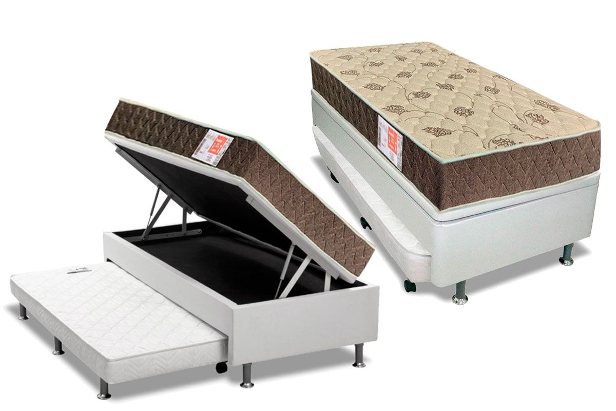 Cama Baú c/Aux CRC +Colchão D33 Orthoflex