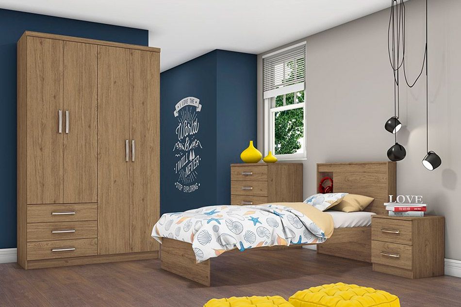 Guarda Roupa Casal 4 Portas e 3 Gavetas Caju Henn