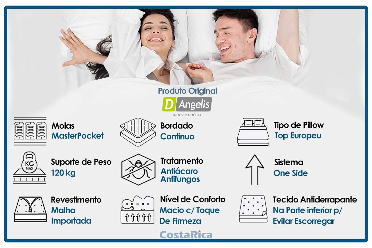 Cama Box CRC +Colchão Molas Classic Anjos