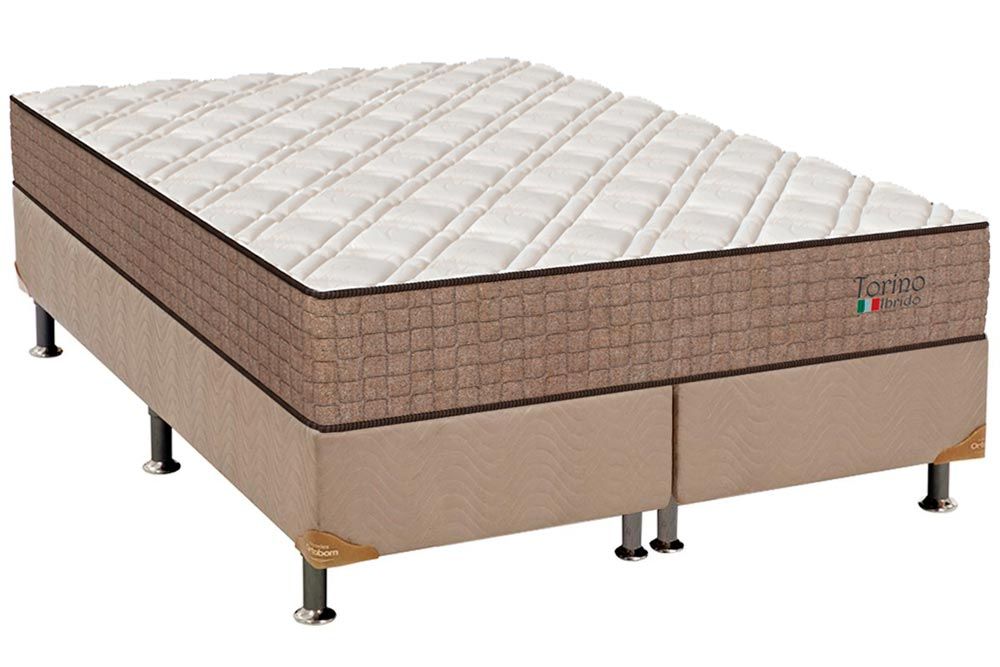 Cama Box CRC +Colchão Molas Torino Hibrido Orthoflex