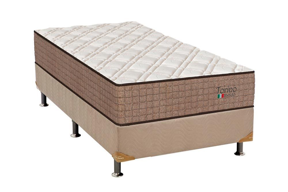 Cama Box CRC +Colchão Molas Torino Hibrido Orthoflex