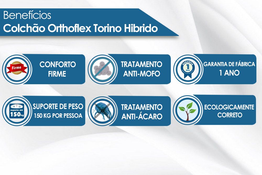 Cama Box CRC +Colchão Molas Torino Hibrido Orthoflex