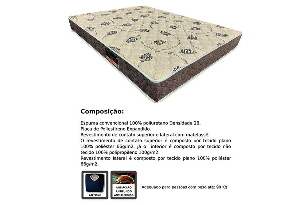 Cama Box CRC +Colchão Ortopédico Livorno Orthoflex