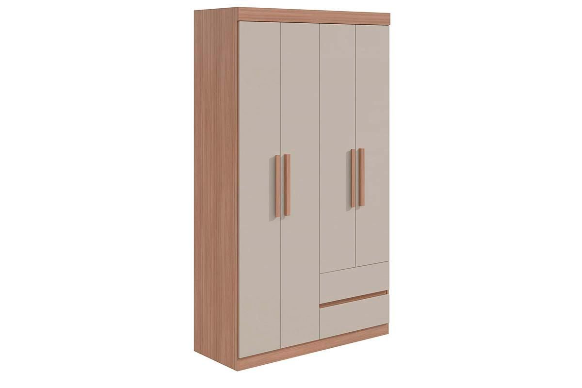 Guarda Roupa Solteiro 4 Portas e 2 Gavetas Zeus Lopas
