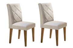 Cadeira Jantar Berlim Kit 2 Un Rufato - Imbuia/Suede Creme