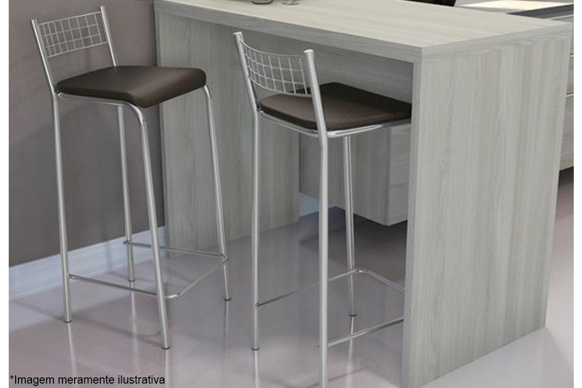 Banqueta Sala de Jantar Gênova 2B705CR Aço Kit 2Un Kappesberg Banqueta Sala de Jantar Gênova 2B705CR Aço Kit 2Un Kappesberg