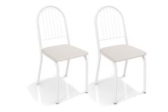 Cadeira Jantar Noruega 2C077BRF Aço Kit 2 Un Kappesberg - Branco/Corano Branco